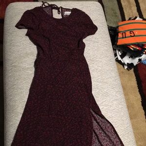 Red floral maxi dress